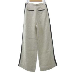 TORY BURCH レザー切替リネンパンツ 0 ベージュ