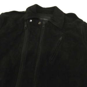 1PIU1UGUALE3 MRB328 ライダースジャケット ラムスエード XL 黒