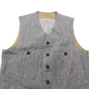 OLD JOE ベスト ロゴボタン ベルト付き 日本製 ブルー