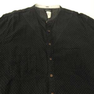 OLD JOE ドット柄バンドカラーシャツ 40 ブラック