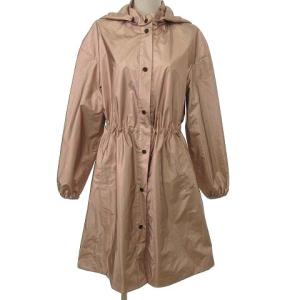 EMPORIO ARMANI コート 光沢 ポリウレタン フーディー 40 M シャンパンピンク