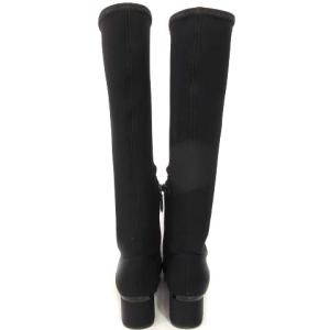 PRADA SPORT ロングブーツ サイドジップ チャンキー ヒール レザーパイピング ナイロン 36.5 国内正規 ブラック