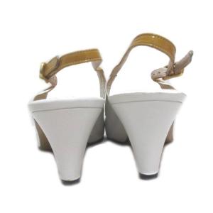 Salvatore Ferragamo パンプス バックストラップ コーンヒール 5 ホワイト キャメル 