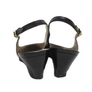 Salvatore Ferragamo パンプス バックストラップ レザー 5 ブラック ブルー