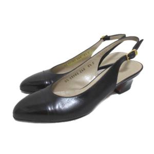 バックストラップ パンプス チャンキーヒール ブラック 5