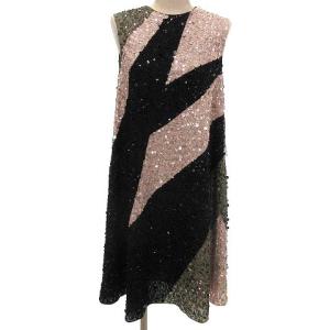 19AW ドレス ワンピース ひざ丈 ノースリーブ スパンコール ポリエステル 36 ピンク