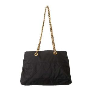 PRADA ショルダーバッグ トートバッグ チェーン ゴールド キルティング ブラック IBO19