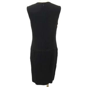 CHANEL ワンピース カメリアボタン 40 ネイビー