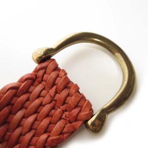 MICHAEL KORS ベルト レザー メッシュ レッドブラウン