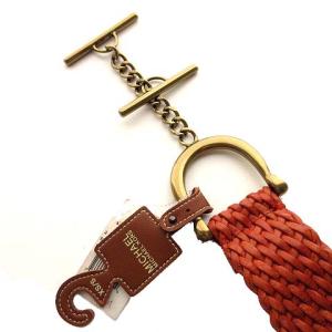 MICHAEL KORS ベルト レザー メッシュ レッドブラウン