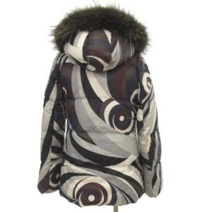 Emilio Pucci ダウンジャケット マーモットファー プッチ柄 42 グレー