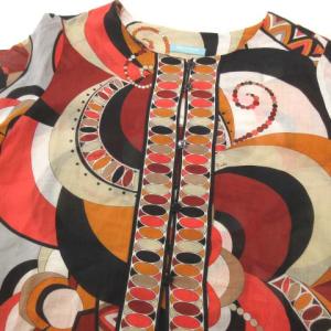 Emilio Pucci カーディガン シフォン シャツ ブラウス プッチ柄 イタリア製 42 ブラウン系