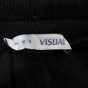 ALYX VISUAL パンツ スウェット 裏起毛 ファスナーポケット ワンポイント S ブラック