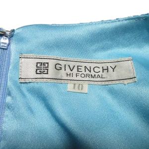 GIVENCHY ヴィンテージ フラワーレース ブラウス 五分袖 プルオーバー ボリュームスリーブ 10 ライトブルー