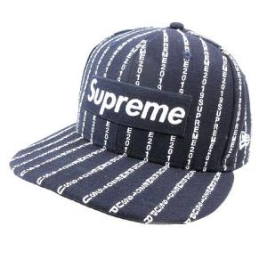 x Newera 19SS TEXT STRIPE ロゴキャップ ネイビー