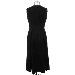 Diagram GRACE CONTINENTAL 19AW ロングワンピース ノースリーブ フレア ロゴ総柄 コットン 38 ブラック