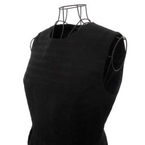 Diagram GRACE CONTINENTAL 19AW ロングワンピース ノースリーブ フレア ロゴ総柄 コットン 38 ブラック