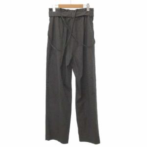 Diagram 19AW スラックス サロペット サスペンダー ワイドパンツ ベルト チェック 38 グレー