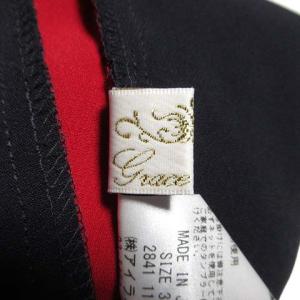 Grace Class ラインテーパードパンツ ストレッチ タック 38 ネイビー レッド