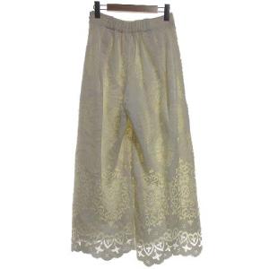 GRACE CONTINENTAL 総レース ワイドパンツ フラワー ツータック 36 ホワイト