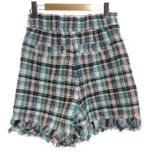 GRACE CONTINENTAL 19SS ツイードラメショートパンツ 38 グリーン