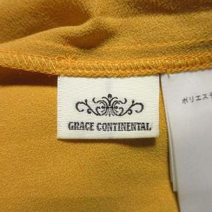 GRACE CONTINENTAL プルオーバー ブラウス 長袖 フリル フラワー袖刺繍 36 イエロー
