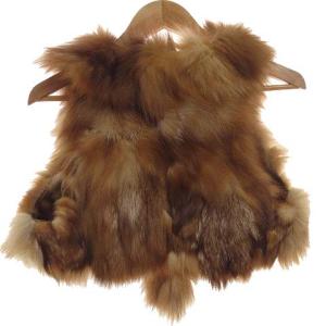 GRACE CONTINENTAL フォックスファー ベスト 前開き ショート丈 36 ブラウン IBO20