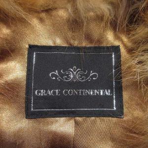 GRACE CONTINENTAL フォックスファー ベスト 前開き ショート丈 36 ブラウン IBO20
