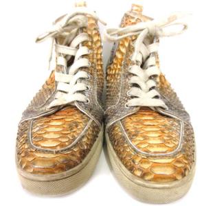 Christian Louboutin パイソン スニーカー 39 ベージュ