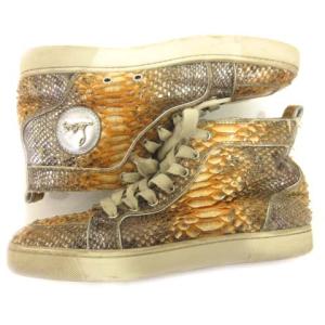 Christian Louboutin パイソン スニーカー 39 ベージュ