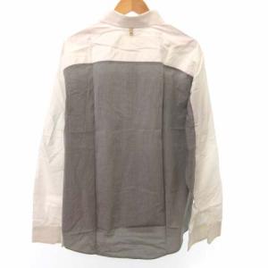 visvim シャツ 長袖 薄手 カジュアル 胸ポケット 袖口ボタン シンプル コットン L ホワイト グレー