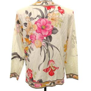 LEONARD FASHION ジャケット 花柄 シルク混 L アイボリー