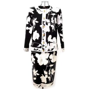 Fashion セットアップ 金ボタン 花柄 M 黒