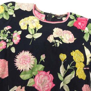 LEONARD Fashion カットソー 半袖 花柄 L 紺