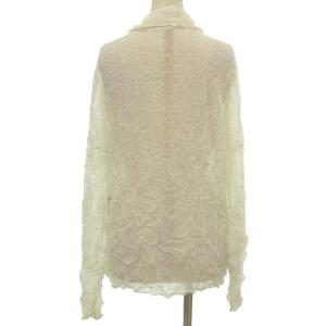 ISSEY MIYAKE PERMANENTE カットソー 長袖 シワ加工 Vネック ホワイト