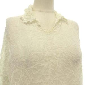 ISSEY MIYAKE PERMANENTE カットソー 長袖 シワ加工 Vネック ホワイト