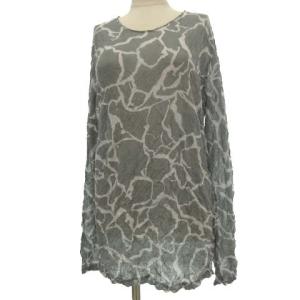 08SS 長袖総柄カットソー M グレー