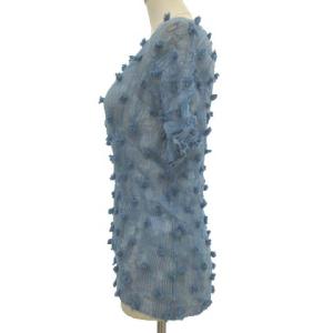 ISSEY MIYAKE 09SS フリンジドット プリーツカットソー M ブルー