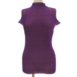 00S ハイネックノースリーブカットソー パープル