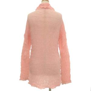 ISSEY MIYAKE プリーツシャツ サイドスリット ピンク