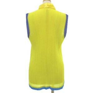 ISSEY MIYAKE シャツ プリーツ サテンテープ イエロー