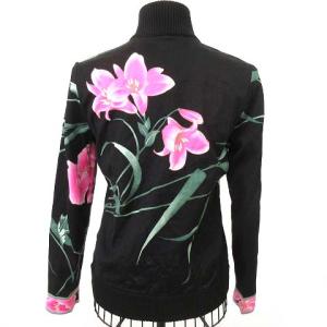 LEONARD FASHION ブルゾン ハイネック 花柄 ブラック