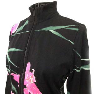 LEONARD FASHION ブルゾン ハイネック 花柄 ブラック