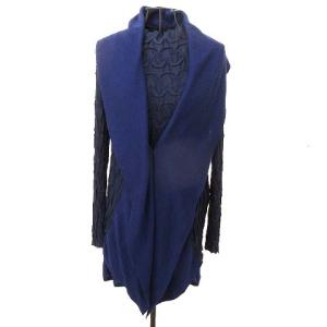 11AW アンサンブルニット カーディガン フォーマル ウール 2 ネイビー ブルー