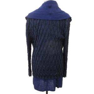 ISSEY MIYAKE 11AW アンサンブルニット カーディガン フォーマル ウール 2 ネイビー ブルー