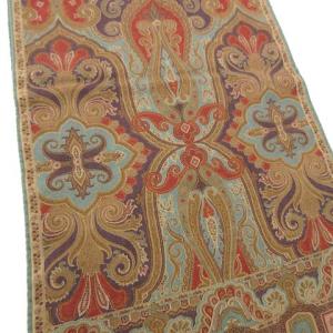 ETRO マフラー ストール ペイズリー柄 シルク混ウール フリンジ イタリア製 ブラウン IBO20