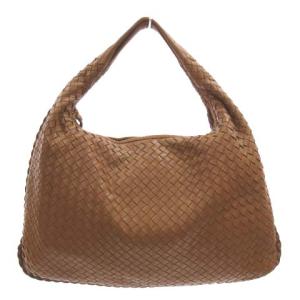 BOTTEGA VENETA イントレチャート ワンショルダー バッグ レザー ホーボー ハンドバッグ ブラウン