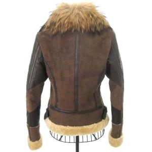 AVIREX ムートンジャケット 羊革 S 茶