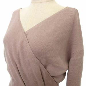 CELFORD カシュクール ニット ワンピース ロング すね丈 Vネック Aライン カシミヤ混 36 ピンク