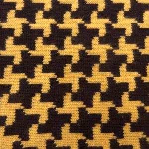 CELINE マフラー ニット 刺繍 リブ イタリア製 総柄 カシミヤ100％ イエロー ブラック IBO21